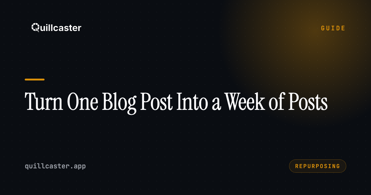 How to Repurpose One Blog Post Into a Week of Social Posts
