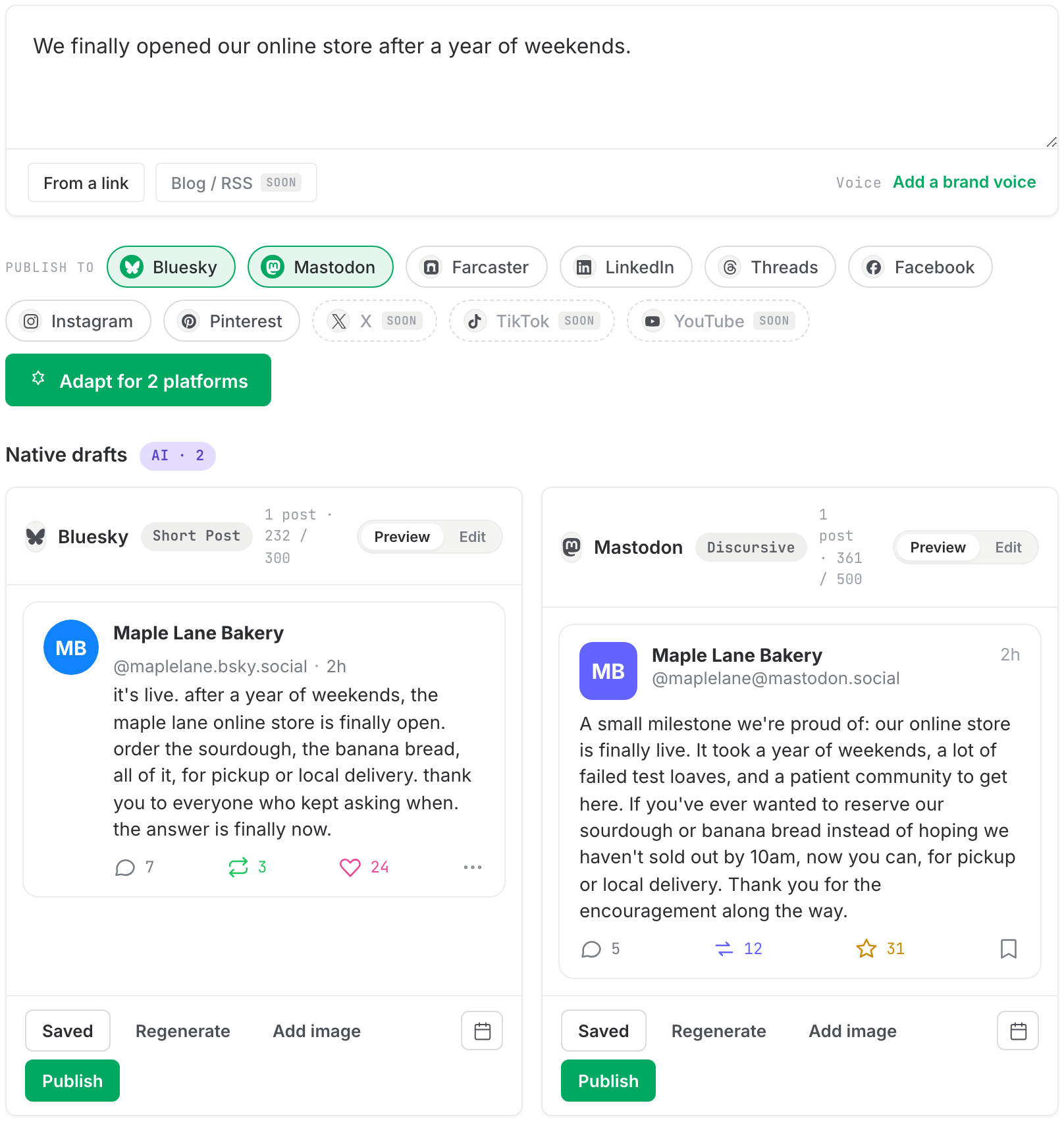 Bringing one idea and getting a version made for each app